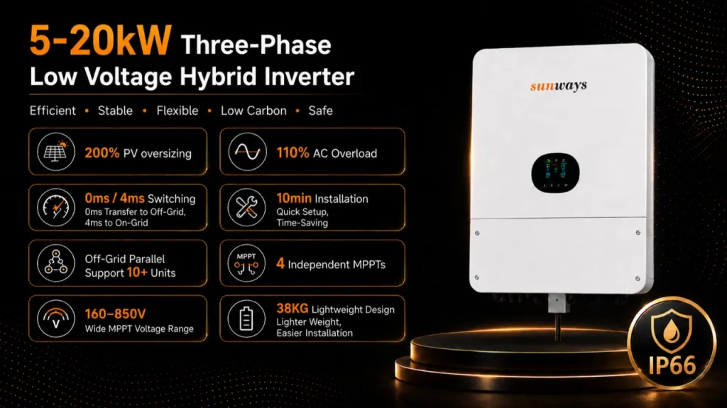 5–20kW Three-Phase Low-Voltage Hybrid Inverter
