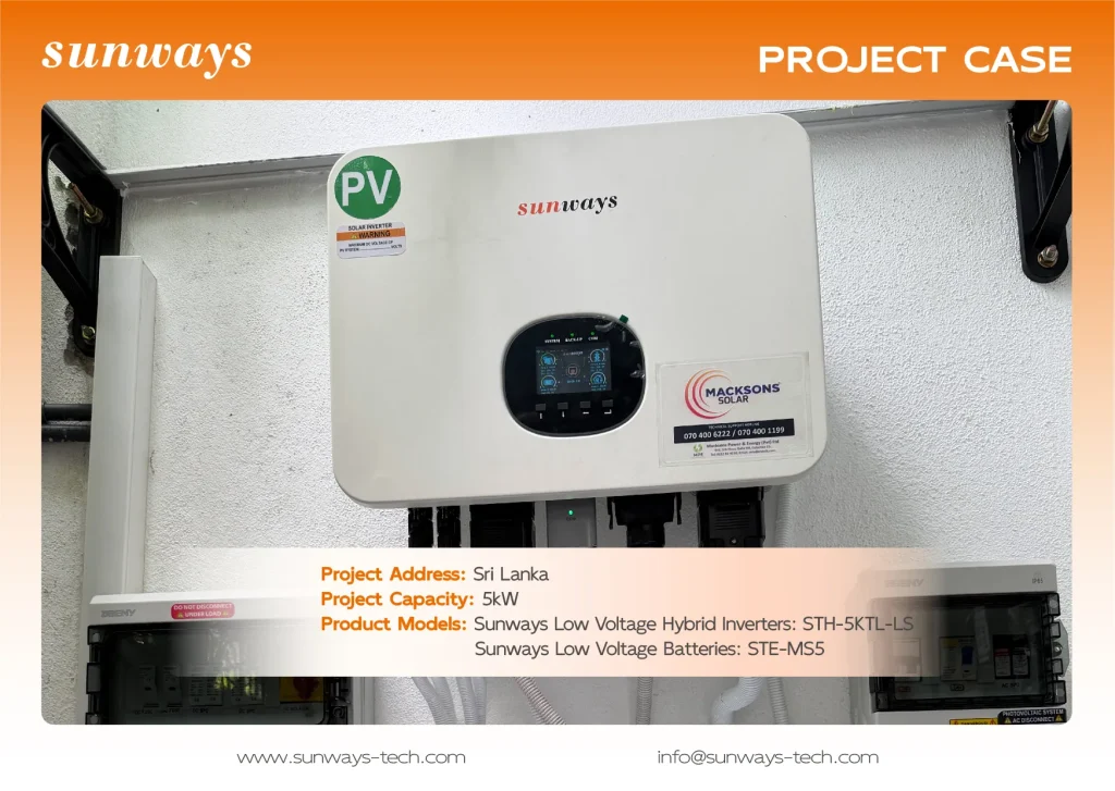 Sunways 5kW Hybrid Solar Project in Sri Lanka